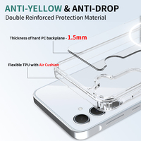 Coque de téléphone portable transparente antichoc en gros pour Samsung Galaxy A35 A26 A16, épaisseur 1,5 mm, aimants pour charge sans fil