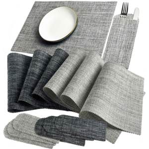 دائم المنسوجة البلاستيك PVC الحصير مكان الفينيل مع جيوب السكاكين - Product Image 1