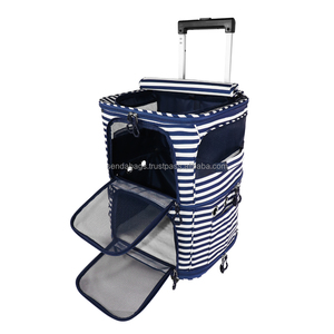 Bolsa de transporte de mascotas plegable portátil transparente de viaje personalizado 2 en 1 para habitaciones dobles, mochila con carrito para perros y gatos que salen - Product Image 5