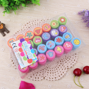Tampons encreurs lavables à motifs de dessins animés pour enfants, les plus vendus, tampon cœur jouet / ensemble de tampons pour enfants / tampons en plastique amusants SHJ SHJ00851 - Product Image 1