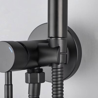 Buse de pulvérisateur de toilette Bidet en acier inoxydable brossé noir Booster de pression d'eau chaude et froide intégré dissimulé moderne pour hôtels