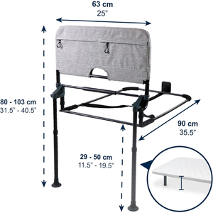 Barandilla Plegable para Cama de Adultos con Patas, Barrera Ajustable para Cama KMINA K40069 - Product Image 5