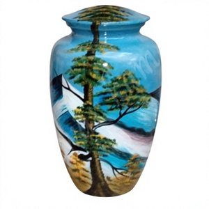 การออกแบบที่ทันสมัยโลหะเผาศพ Urns การออกแบบใหม่สไตล์สีคนรักธรรมชาติภูเขาผู้ใหญ่เผาศพ Urn สําหรับเถ้า - Product Image 1