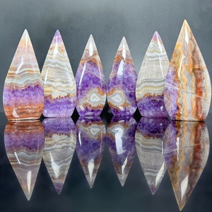 Pierre d'énergie naturelle de 300-400g, pierre de guérison Feng Shui, améthyste violette polie en forme de fleur, agate, cristal en forme de goutte, artisanat écologique - Product Image 4