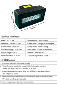 Sulodak 8020 Su Soğutmalı Endüstriyel Kaplama Kürleme Lambası UV LED Işık 240W Kurutma Sistemi Ricoh G5 G6 UV Mürekkep Püskürtmeli Ön Kürleme için - Product Image 3