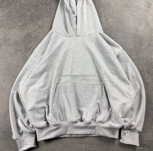 Hoodies amples et courts de qualité supérieure, sans cordon, en coton épais 480-500 g/m², vierges, pour la personnalisation - Product Image 4