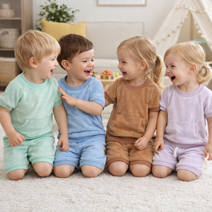 Conjuntos <span class=keywords><strong>de</strong></span> Ropa Transpirable <span class=keywords><strong>de</strong></span> Verano para Niños, Conjunto <span class=keywords><strong>de</strong></span> Pantalones Cortos <span class=keywords><strong>de</strong></span> <span class=keywords><strong>Tela</strong></span> <span class=keywords><strong>de</strong></span> Rizo, Conjunto <span class=keywords><strong>de</strong></span> Ropa <span class=keywords><strong>de</strong></span> Toalla, Conjuntos Cómodos para Niños y Niñas, Venta al Por Mayor - Product Image 1