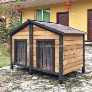 SDD012 Maison pour <span class=keywords><strong>chien</strong></span> imperméable, durable, en bois, pour l'extérieur, avec 2 portes, pour toutes les saisons, pour les grands chiens - Product Image 3
