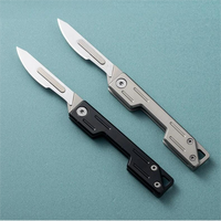 Mini couteau de poche pliable EDC, manche métallique, coupe-usage portable pour extérieur, maison, papier, corde, usage quotidien