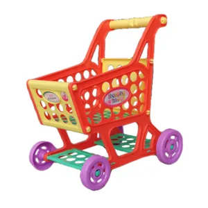 Venta al por mayor niños jugar casa simulación supermercado carrito de compras juguete Mini colorido carrito de comestibles juguetes regalos de Navidad para niñas