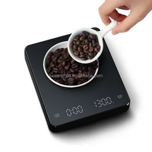 2022 Новый 3 кг Цифровая шкала кофе с таймером черный электронные кухонные весы термостойкость масштабного бытовой продовольственного