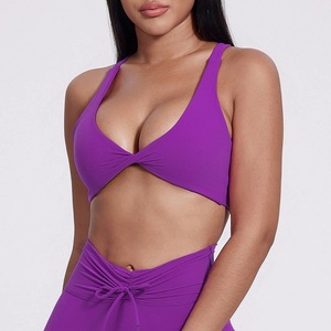 <span class=keywords><strong>2025</strong></span> Hearuisavy Hoge Kwaliteit Seks <span class=keywords><strong>Open</strong></span> Rug Yoga Crop Tops Gewatteerd Snel Droog Ademend Gymkleding Dames Sportbeha Ondergoed - Product Image 2
