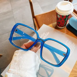 Jiulingアイウェアストリートスナップ眼鏡超軽量デザインメガネPCフレーム特大スクエアuv400レンズ眼鏡女性用