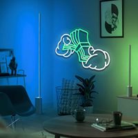 17,2x11,2 Zoll dimmbare Dollar Leucht reklame Geld Licht für Wand dekoration Bar Spielzimmer Man Cave Hintergrund IP67 PVC Lampen körper