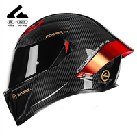 Yeni yüksek kaliteli hafif karbon Fiber Predator tasarım tam yüz motosiklet kask çift vizör DOT onaylı özel