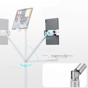 Support de <span class=keywords><strong>téléphone</strong></span> <span class=keywords><strong>flexible</strong></span> sur pied pour enregistrement de vidéos culinaires, <span class=keywords><strong>trépied</strong></span> de sol réglable pour lecture de tablettes au chevet - Product Image 5
