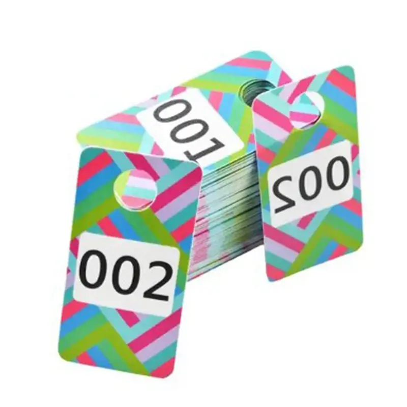 Digunakan untuk penjualan di tempat PVC berwarna plastik label digital gantungan nomor sesuai ukuran lemari penyimpanan bagasi label