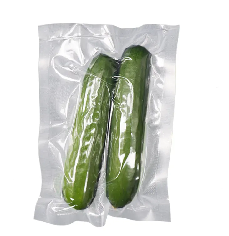 Free sample Plastic Lay Flat Vacuum Storage Poly Bag for Vegetable Fruit Food Rice Meat with minimum order quantity