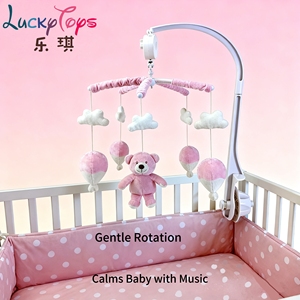 <span class=keywords><strong>Cuna</strong></span> musical móvil oso rosa y nube juguete giratorio con melodía para <span class=keywords><strong>cuna</strong></span> <span class=keywords><strong>de</strong></span> bebé decoración <span class=keywords><strong>de</strong></span> guardería para Recién Nacido Unisex - Product Image 4