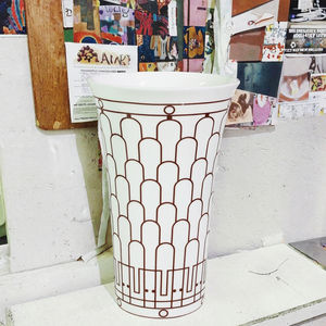 Open <b>Ceramic</b> Black Line Minimalist Eco-Friendly Tabletop <b>Vase</b> Creative Simple Home Decoration Handicrafts - Product Image 4