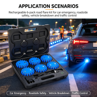 Wiederaufladbares LED-Warnlicht-Set 6er-Pack Magnetische Straßenfackeln Verkehrssicherheits-Leuchten Toolbox für Auto-Notfälle Großhandel Txd