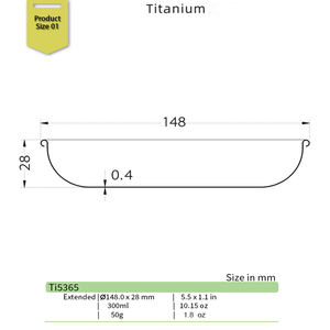 Assiettes de camping ultra-légères en titane argenté, écologiques, incassables, 300 ml, pour barbecue, randonnée, pique-niques - Product Image 5
