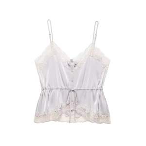 Ropa de Mujer, Primavera, Nuevo Chaleco sin Mangas de Seda y Satén con Ribete de Encaje, Moderno y Versátil - Product Image 2