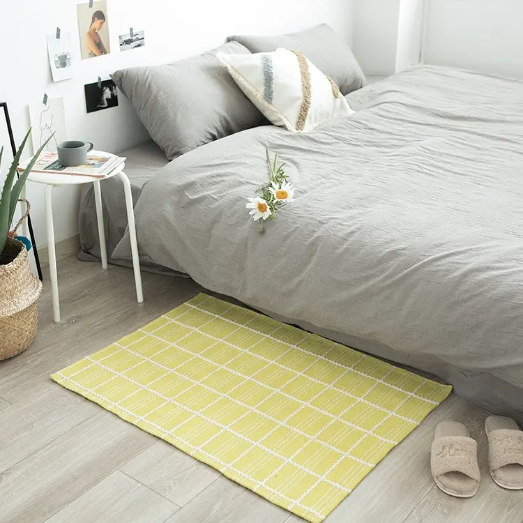 Tapis de sol en coton tissé lavable en Machine, décoration de luxe pour chambre à coucher