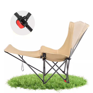 Silla Luna Reclinable Plegable de Respaldo Alto con Reposapiés, Estructura de Aluminio, para Jardín, Balcón, Ocio al Aire Libre - Product Image 1