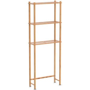 Ripiano per toilette in bambù 3 livelli per bagno e vasca da bagno con supporto per poggiapiedi, salvaspazio, colore naturale - Product Image 3