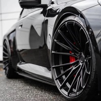 Jantes en alliage forgées WX OEM à cinq branches 18x8.5 19x9 noir mat 5x112 5x120 5x114.3 pour Audi A4/A6 avec lèvre polie
