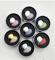 Memoria USB 2.0 de 8GB con Forma de Corazón, Collar Romántico con Diamantes, Llavero Gratis, Idea de Regalo de Boda, Material Metálico