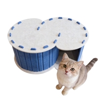 Lit pour animaux de compagnie écologique très vendu, fournitures pour animaux de compagnie, lit pour chat en tissu feutré adapté à toutes les saisons