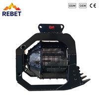 Bêche rotative de criblage de sol RIBETTER avec maille en acier renforcée et remplaçable pour excavatrice de 5 à 35 tonnes, pour le criblage du sable
