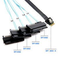 Cable de Transmisión de Alta Velocidad Mini SAS SFF-8087 a 4 SFF-8482 con Blindaje Trenzado de PVC para Ordenador/Servidor RAID