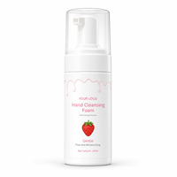 Savon Moussant pour les Mains Parfumé à la Fraise, Format Voyage, Vegan, Sans Cruauté, pour Enfants et Adultes, Rafraîchissant, Éliminant les Odeurs, Combatant les Germes
