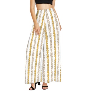 2024 nouvelle mode taille haute femmes pantalons larges Pikake arabe jasmin imprimer lâche femmes pantalons - Product Image 5
