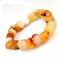 Nouveauté Bracelet élastique réglable en pierres précieuses naturelles faites à la main Bracelet en cristal de cornaline d'irrégularité personnalisé