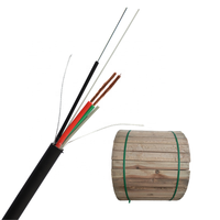 Cable de alimentación de 4 núcleos FTTH + 2c, cable compuesto fotoeléctrico GJXH con cable de alimentación