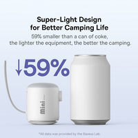 Compresseur d'air électrique portable Baseus 2-en-1 avec 4 buses et 3 modes d'éclairage pour matelas pneumatiques, lits, tapis gonflables, flotteurs de piscine