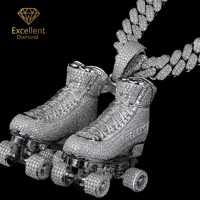 Oferta Especial: Colgante de Plata de Ley 925 Personalizado con Moissanita, Estilo Hip Hop, Diseño de Zapato 3D con Incrustaciones de Diamantes, para Hombre, Joyería Urbana, Venta al por Mayor