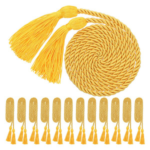 Bachelor's Degree Honors Rope Double Headed Tassels Metallic <b>Cord</b> Braided Polyester For Garment Use - Product Image 4