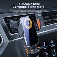 Support de téléphone sans fil X15s pour voiture avec bras à commande par capteur, charge rapide 15W, corps élégant et garniture chromée pour utilisation quotidienne en voiture