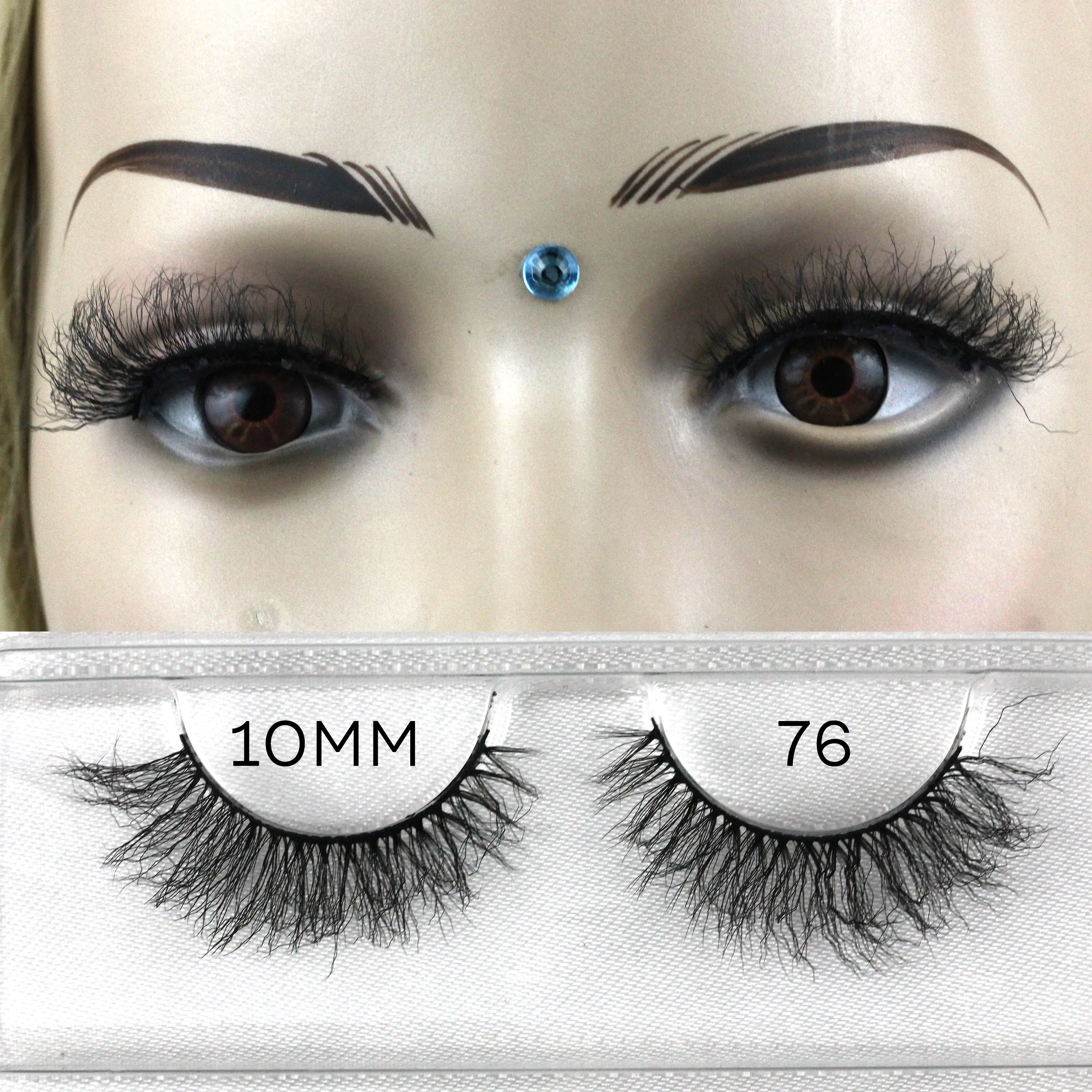 76 Eyelash Oem 100% Private Label Natural Luxury 10 Mm Wispy Short 3D 5D Real Wholesale Faux Mink Eyelash