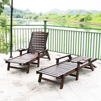Chaise de plage moderne en bois massif carbonisé 2025, pliable, écologique, pour extérieur, patio, balcon, villa, parc, chaise longue de loisirs