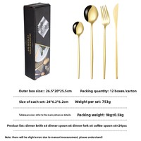 DINGYONG OEM/ODM 1101-1104 Ensemble de couverts en acier inoxydable 24 pièces, design moderne minimaliste de luxe, finition miroir, écoresponsable, pour la Chine