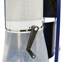 Extracteur de poussière cyclonique Rikon 60-2500 2,5 CV avec réservoir de 180 L, roues mobiles, télécommande, filtre à cartouche, 1225 CFM, simple