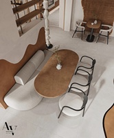 Juego de Mesa y Sillas Modernas de Forma Redonda para Restaurante, Cafetería, Tienda, Muebles para Centro de Salón