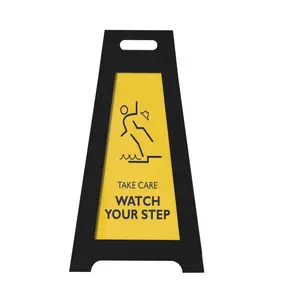 헤비 듀티 프레임 콘 스타일 습식 바닥 청소 스탠드 표시 "60x30cm" 실내 및 실외 사용을위한 플라스틱 안전 경고 표시