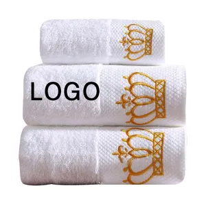 Оптовая продажа, роскошное вышитое полотенце, белое банное полотенце для отелей, спа, банное полотенце, 100% натуральный хлопок, банное полотенце для отелей